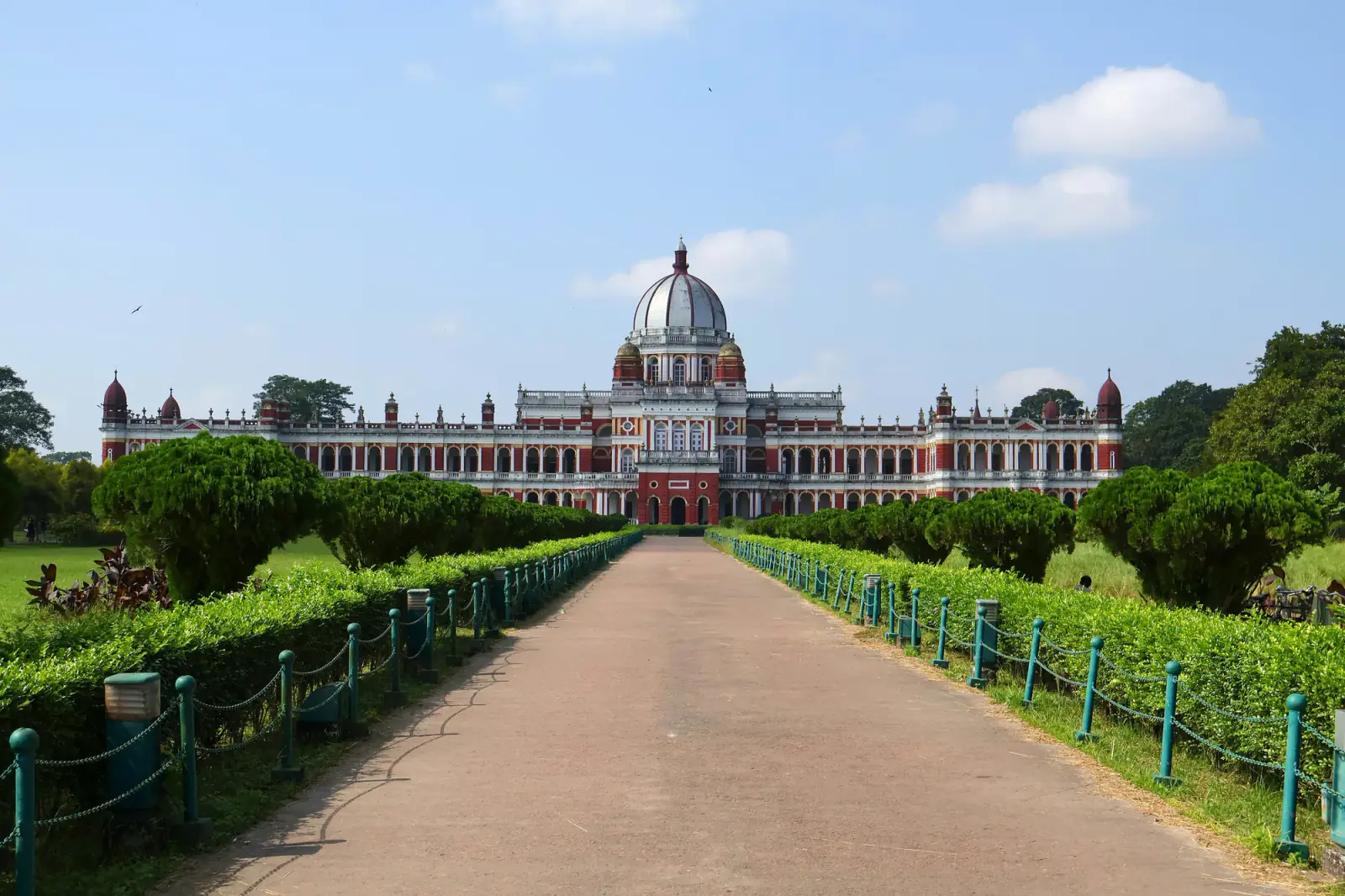 Cooch Behar Palace at the end of its garden avenue