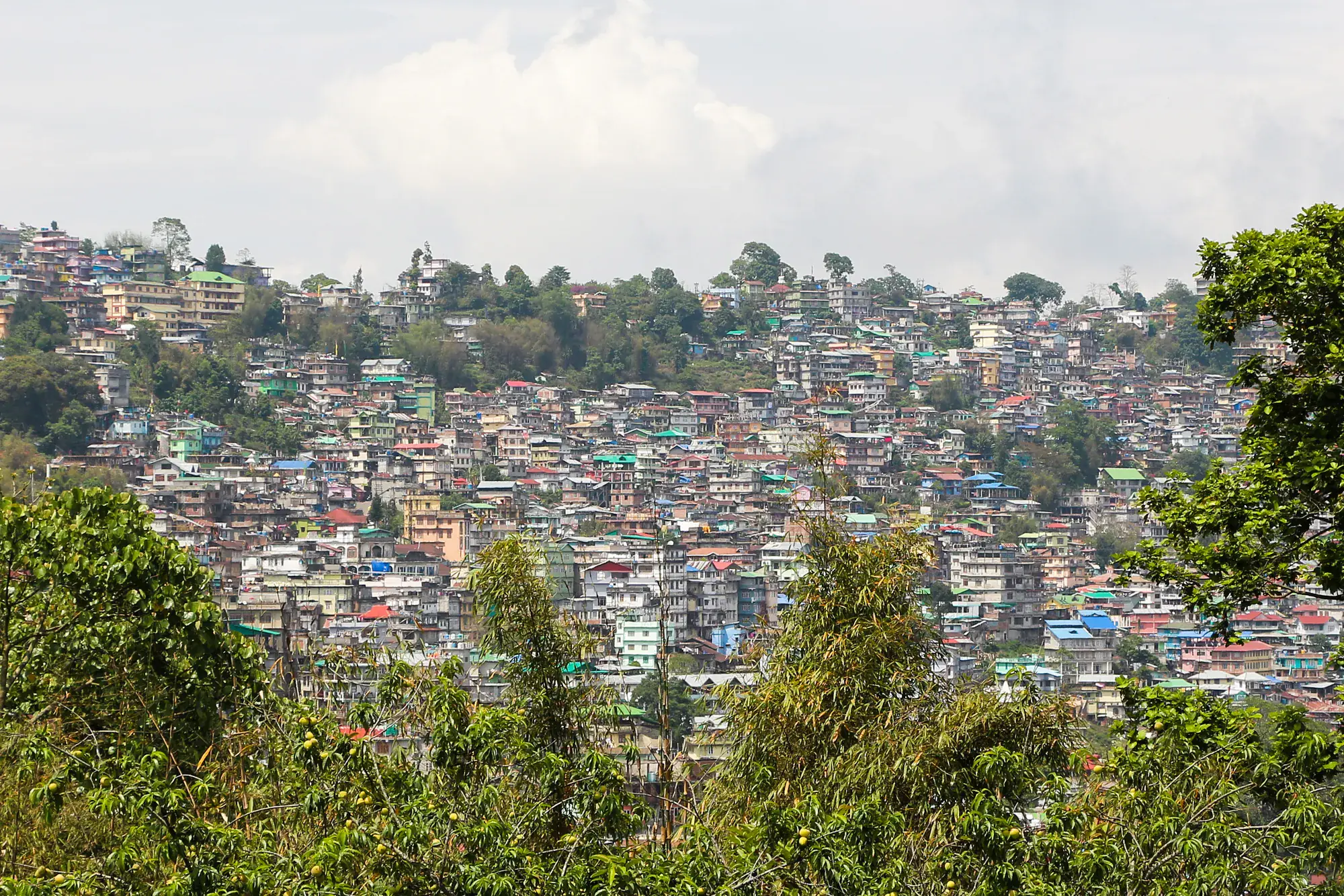 The town of Kalimpong spread across its ridge